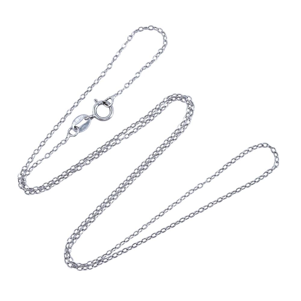 Vintage Italy Sterling Silver 925 Cable Chain Necklace 18"